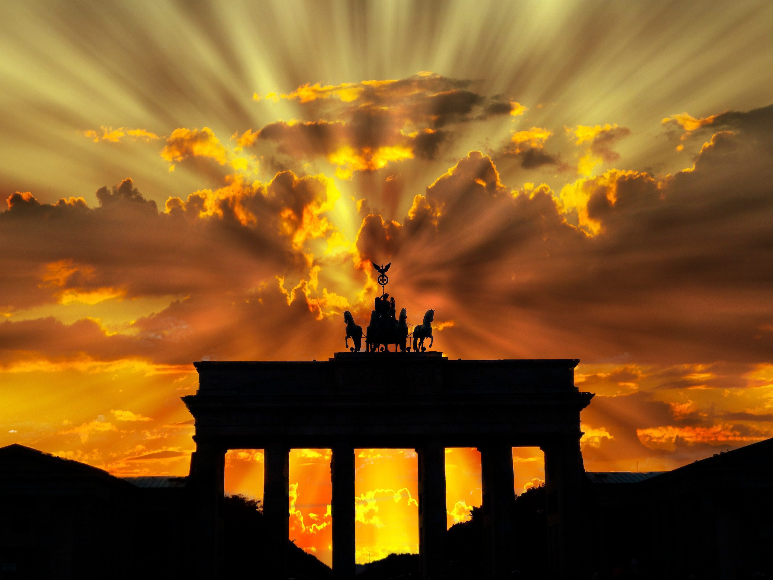 brandenburger tor dusk dawn twilight 64278